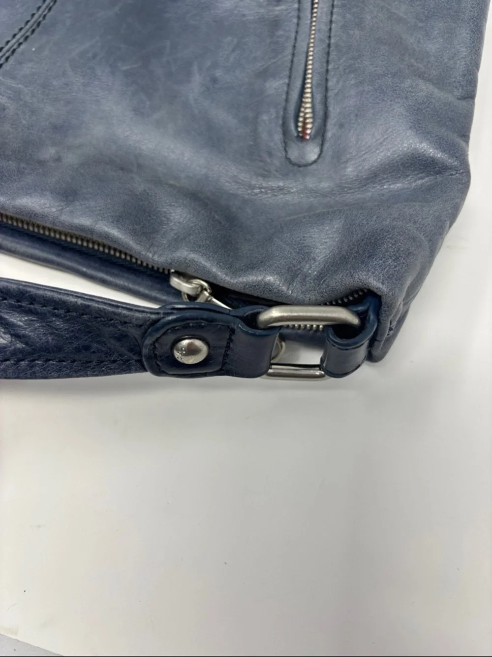 Hobo | Leather Shoulder Bag blue grey